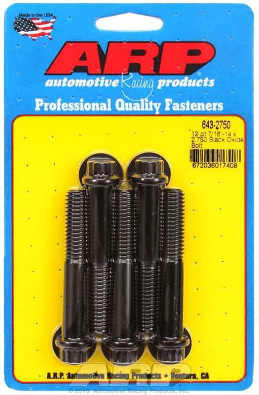 ARP 7/16-14 x 2.750 12pt black oxide bolts thumbnail 2