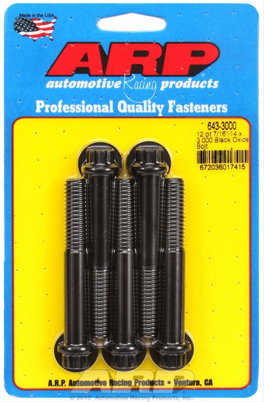 ARP 7/16-14 x 3.000 12pt black oxide bolts thumbnail 2