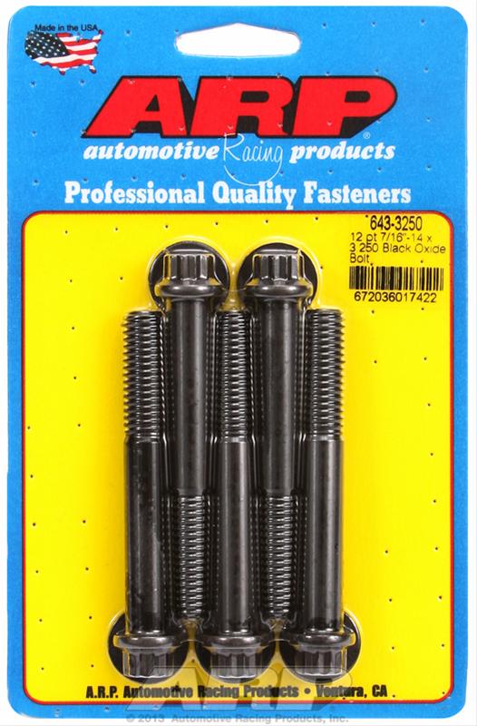 ARP 7/16-14 x 3.250 12pt Black Oxide Bolts thumbnail 2