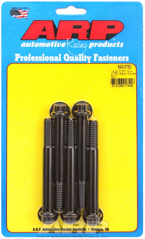 ARP 7/16-14 x 3.750 12pt black oxide bolts thumbnail 2