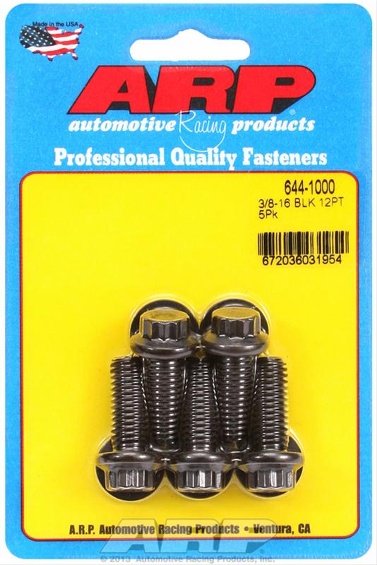 ARP 3/8in-16 x 1.000 12pt 7/16 Wrenching Black Oxide Bolts (5/pkg) thumbnail 2