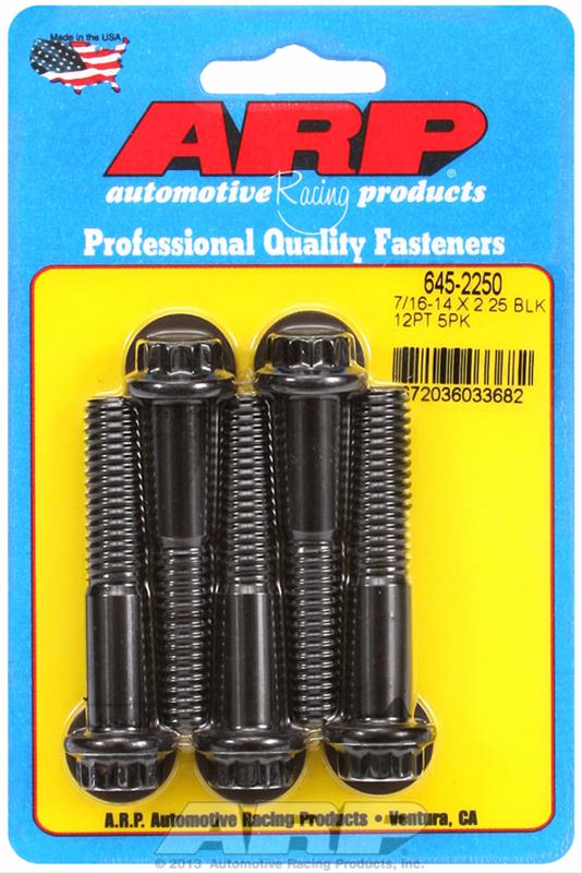 ARP 7/16 Inch -14 x 2.250 12pt 1/2 Wrenching Black Oxide Bolts (5/pkg) thumbnail 2
