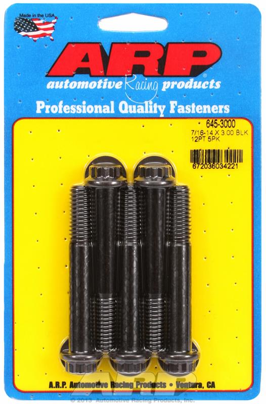 ARP 7/16-14 X 3.000 12pt 1/2 wrenching black oxide bolts thumbnail 2
