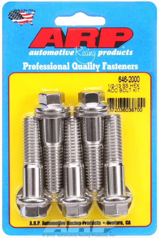 ARP 1/2-13 in. Thread, 2.00 in Stainless Steel 300 Bolts - Set of 5 thumbnail 2