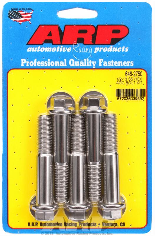 ARP 1/2-13 x 2.750 Hex SS Bolts (5/pkg) thumbnail 2