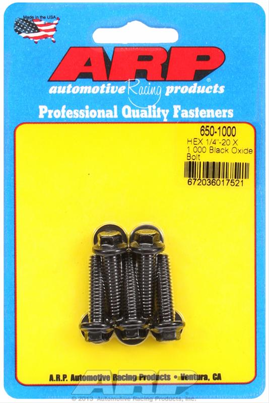 ARP 1/4-20 X 1.000 Hex Black Oxide Bolts thumbnail 2