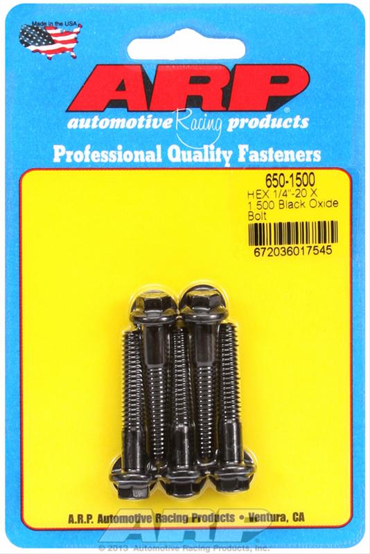 ARP 1/4-20 X 1.500 Hex Black Oxide Bolts thumbnail 2