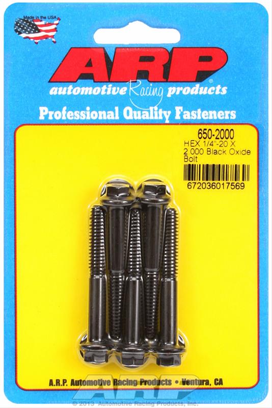 ARP 1/4 in.-20 RH Thread, 2.000 in Hex Head Custom 450 Bolts - Set of 5 thumbnail 2