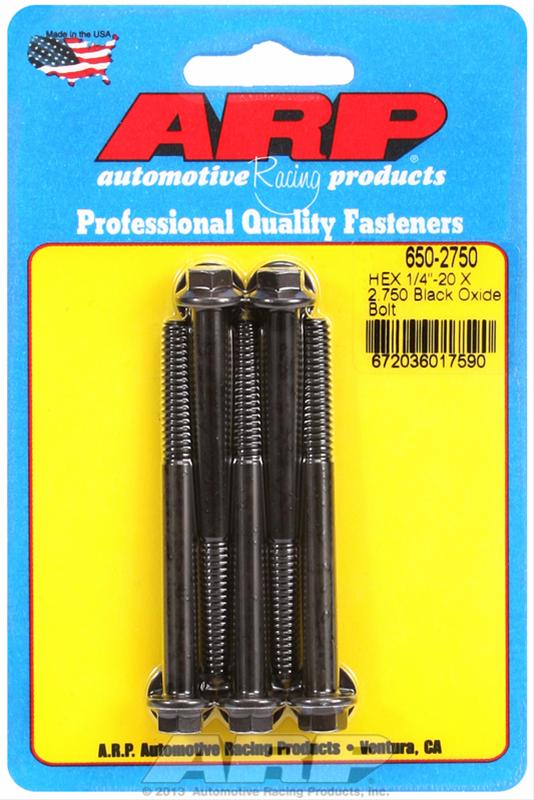 ARP 1/4-20 X 2.750 hex black oxide bolts thumbnail 2