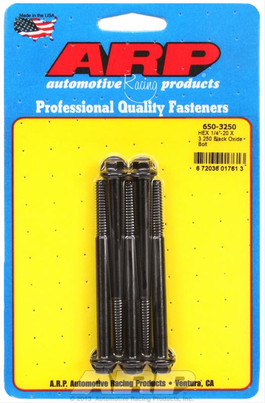 ARP 1/4-20 X 3.250 hex black oxide bolts thumbnail 2