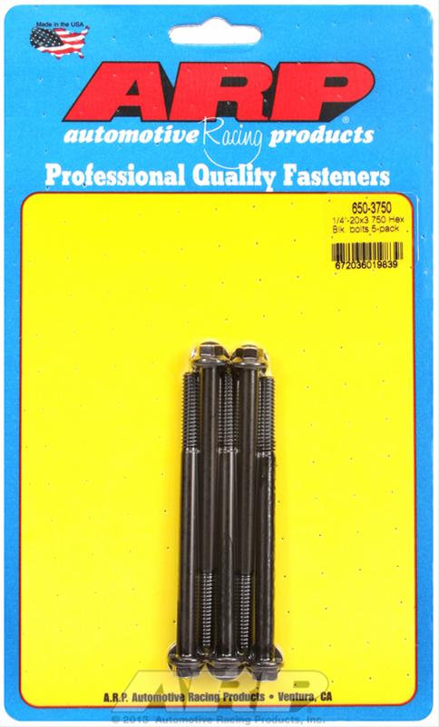 ARP 1/4-20 X 3.750 hex black oxide bolts thumbnail 2