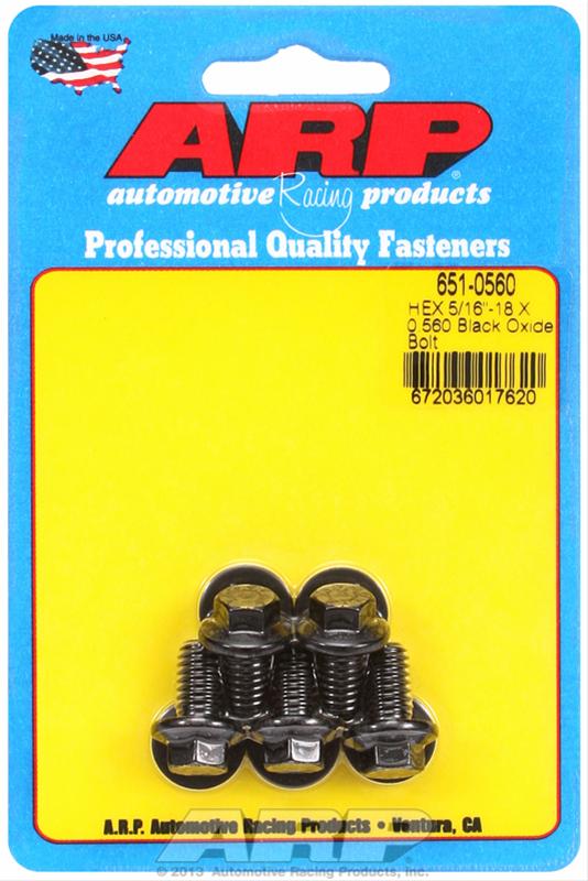 ARP 5/16-18 X 0.560 hex black oxide bolts thumbnail 2