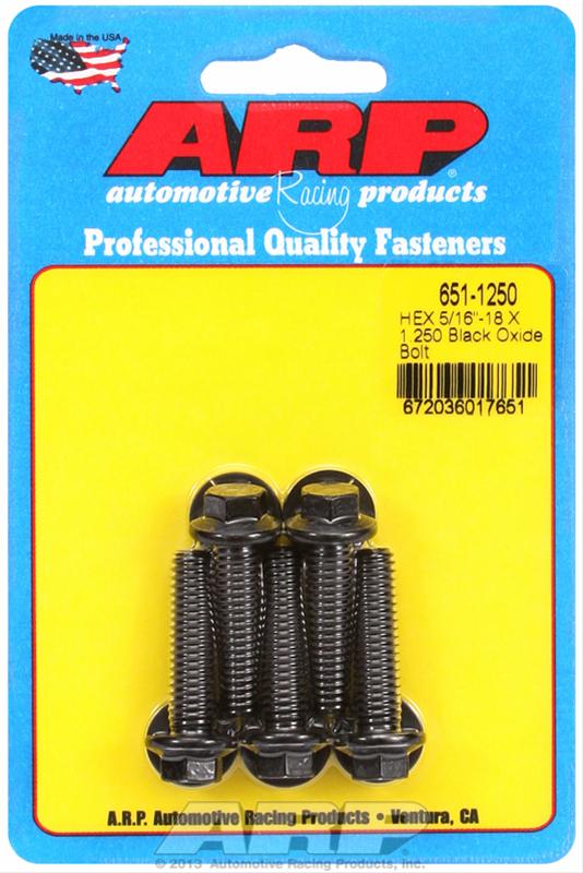 ARP 5/16-18 X 1.250 Hex Black Oxide Bolts thumbnail 2