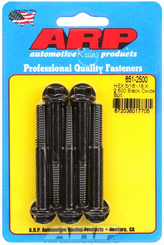 ARP 5/16-18 X 2.500 hex black oxide bolts (Pack of 5) thumbnail 2