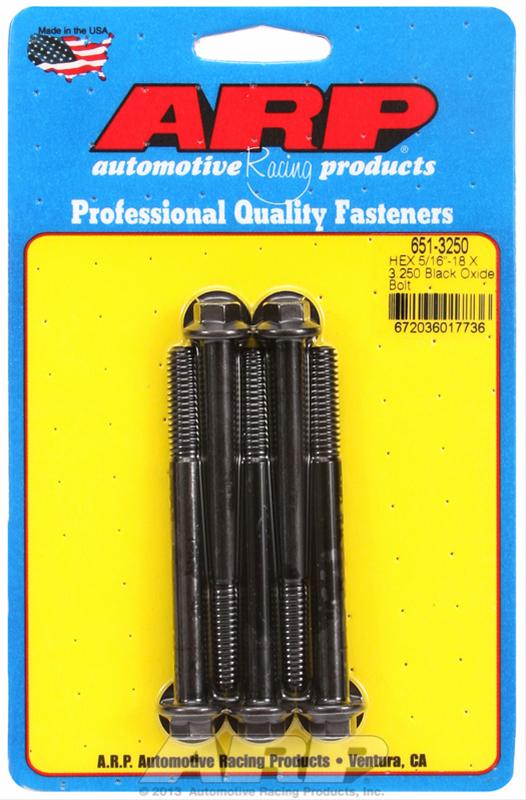 ARP 5/16-18 X 3.250 hex black oxide bolts thumbnail 2