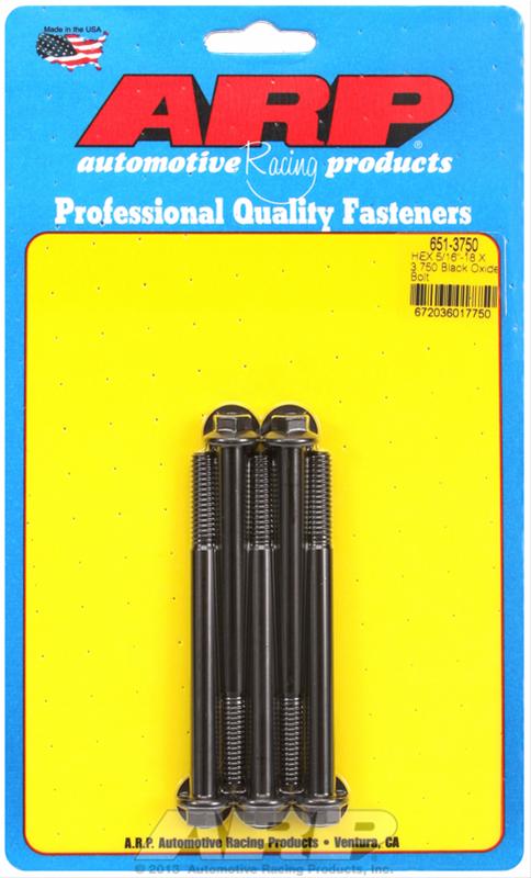 ARP 5/16-18 X 3.750 hex black oxide bolts thumbnail 2