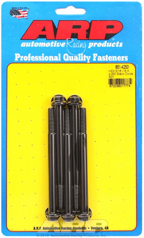 ARP 5/16-18 X 4.250 hex black oxide bolts thumbnail 2