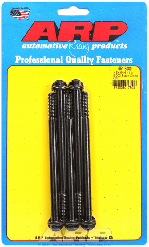 ARP 5/16-18 X 5.000 hex black oxide bolts thumbnail 3