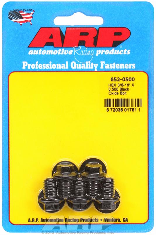 ARP 3/8-16 X 0.500 hex black oxide bolts thumbnail 2