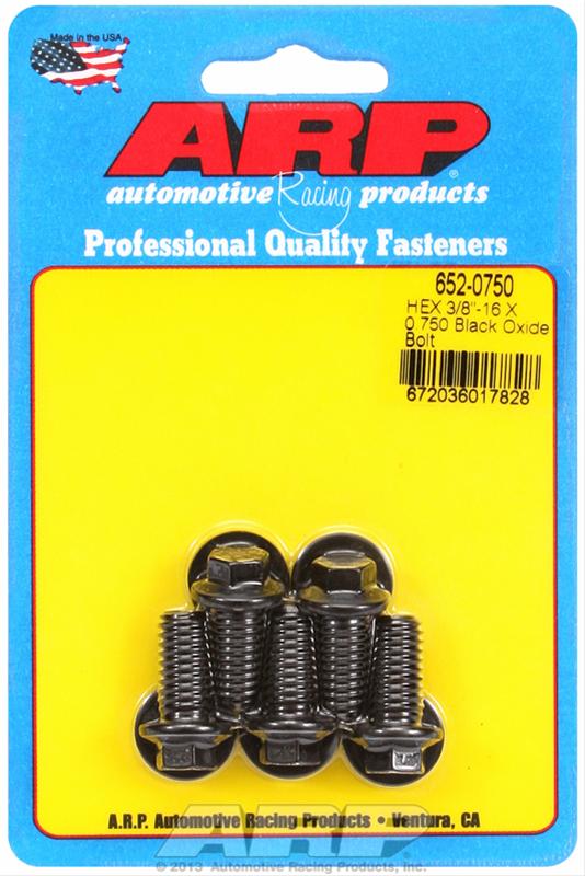 ARP 3/8-16 X 0.750 hex black oxide bolts thumbnail 2