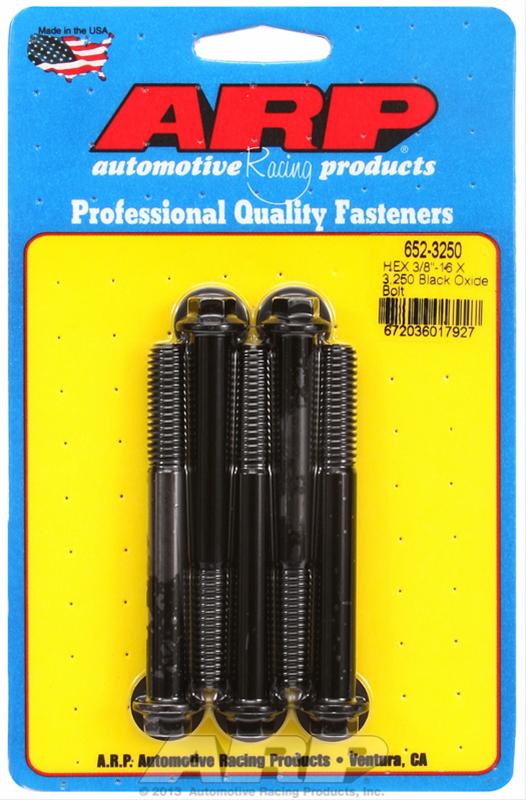 ARP 3/8-16 X 3.250 hex black oxide bolts thumbnail 2
