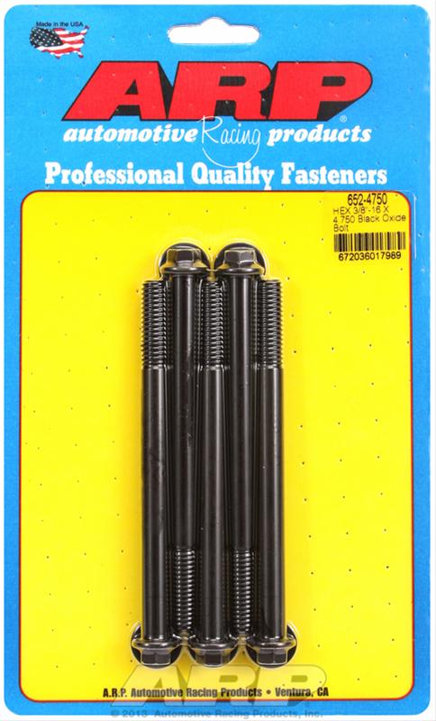 ARP 3/8-16 X 4.750 hex black oxide bolts thumbnail 2