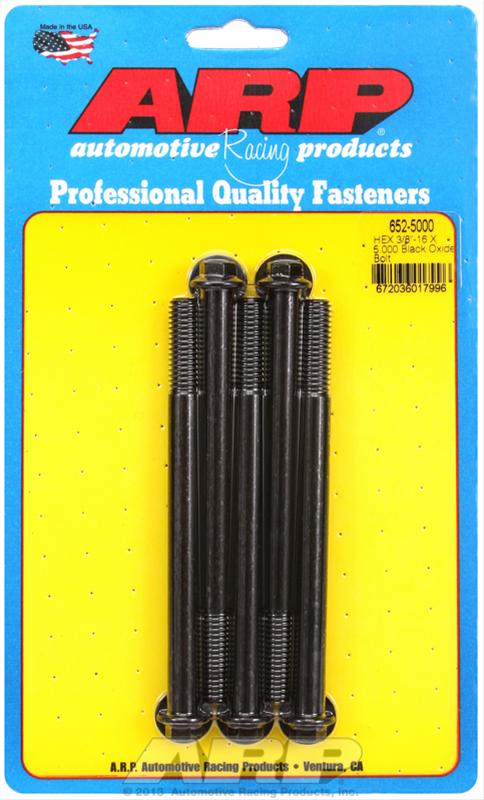 ARP 3/8-16 X 2.250 Hex Black Oxide Bolts (Pack of 5) thumbnail 2
