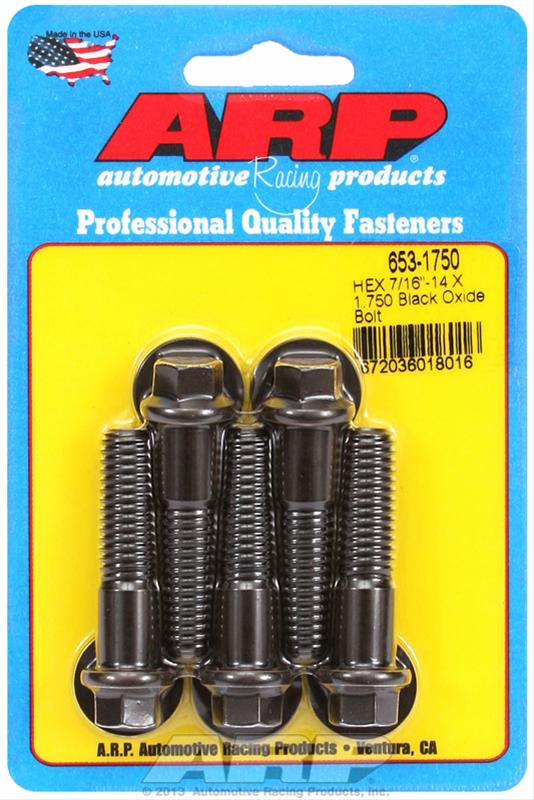 ARP 7/16-14 x 1.750 Hex Black Oxide Bolts (Pack of 5) thumbnail 2