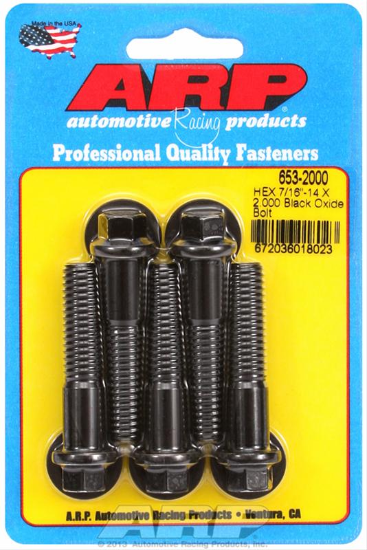 ARP 7/16-14 x 2.000 Hex Black Oxide Bolts (Pack of 5) thumbnail 2