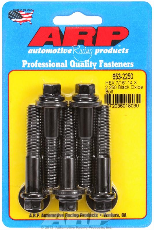 ARP 7/16-14 X 2.250 hex black oxide bolts thumbnail 2