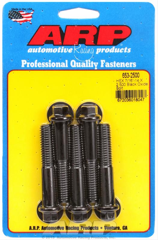 ARP 7/16-14 X 2.500 hex black oxide bolts thumbnail 2