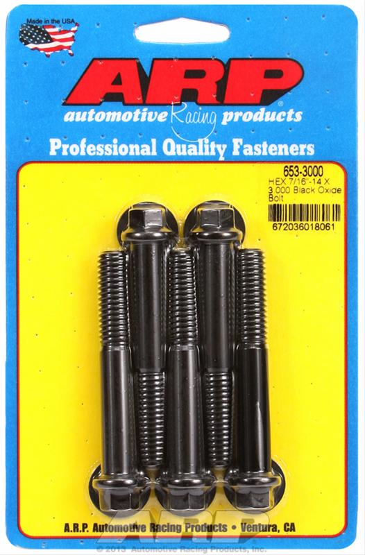 ARP 7/16-14 X 3.000 hex black oxide bolts thumbnail 2