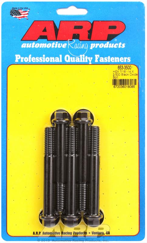 ARP 7/16-14 X 3.500 hex black oxide bolts thumbnail 2