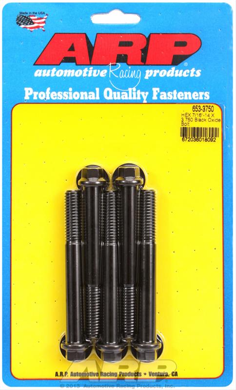 ARP 7/16-14 X 3.750 hex black oxide bolts thumbnail 2