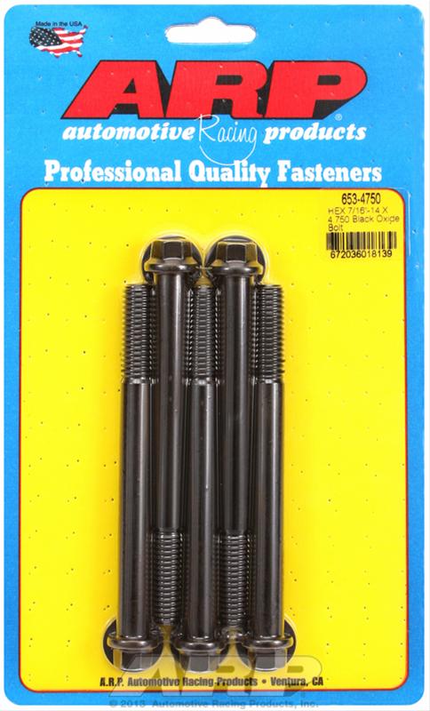 ARP 7/16-14 X 4.750 hex black oxide bolts thumbnail 2