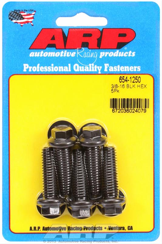 ARP 3/8in - 16 x 1.250 hex 7/16 Wrenching Black Oxide Bolts (5/pkg) thumbnail 2