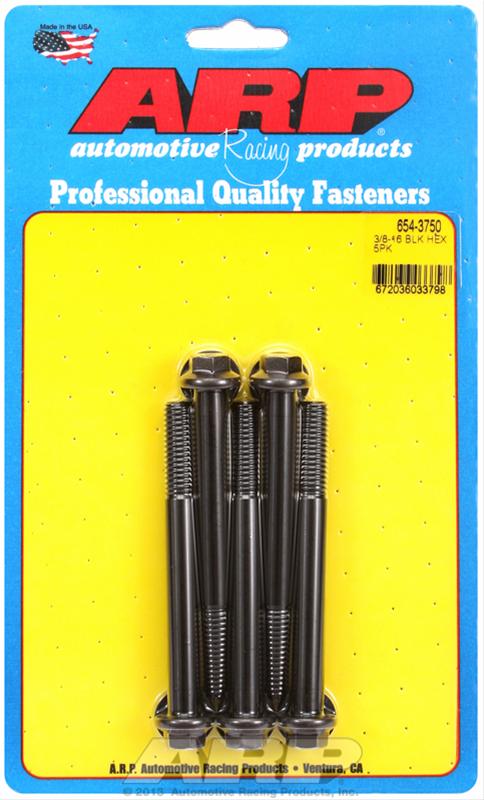 ARP 3/8-16 x 3.750 hex 7/16 wrenching black oxide bolts thumbnail 2
