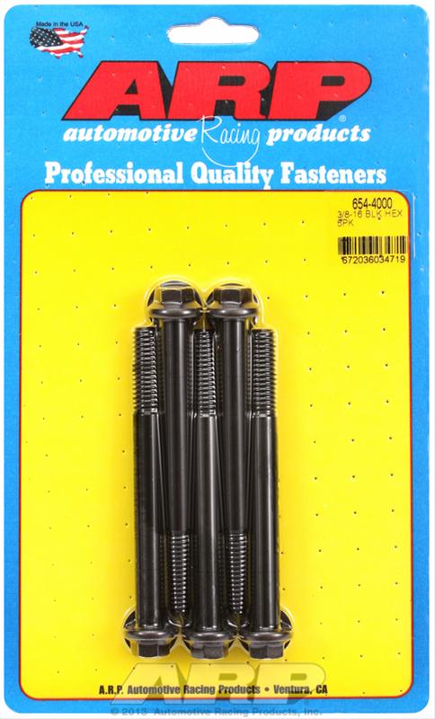 ARP 3/8-16 x 4.000 hex 7/16 wrenching black oxide bolts thumbnail 2