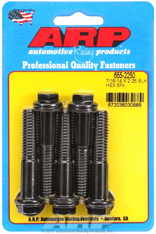 ARP 7/16-14 x 2.250 Hex Black Oxide Bolts (Pack of 5) thumbnail 2