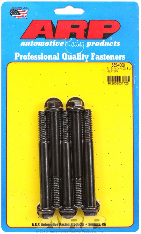 ARP 7/16-14 X 4.000 hex 1/2 wrenching black oxide bolts thumbnail 2