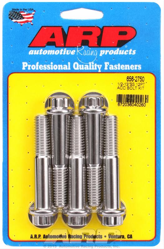 ARP 1/2-13 in. Thread, 2.75 in Stainless Steel 300 Bolts - Set of 5 thumbnail 2