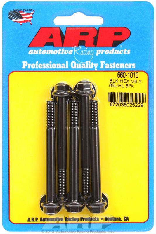 ARP M6 x 1.00 x 65 Black Oxide Hex Bolts (5/pkg) thumbnail 2