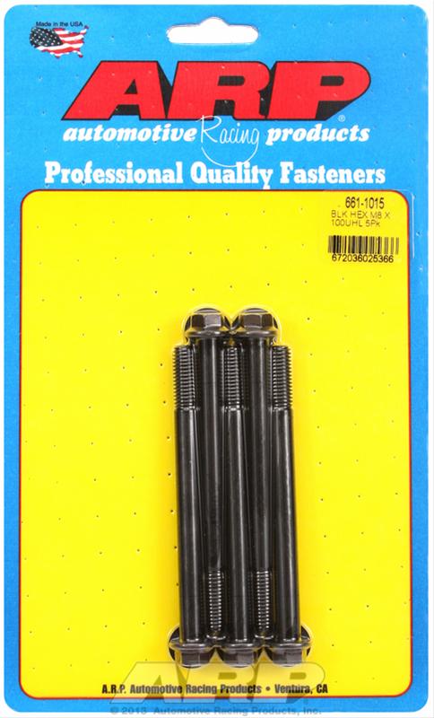 ARP M8 Bolt x 1.25 pitch x 100 UHL 10mm Wrenching Black Oxide Hex Bolts (5/pkg) thumbnail 2