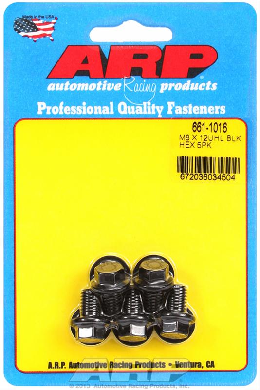 ARP M8 x 1.25 x 12 Hex Black Oxide Bolts (5/pkg) thumbnail 2
