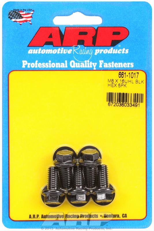 ARP M8 x 1.25 x 16 Hex Black Oxide Bolts (5/pkg) thumbnail 2