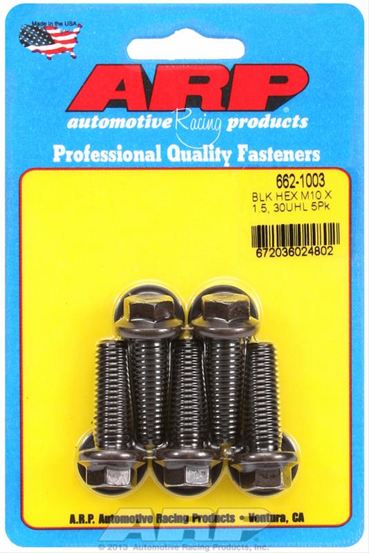 ARP M10 x 1.50 x 30 hex black oxide bolts (5/pkg) thumbnail 2