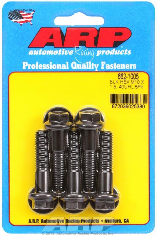 ARP M10 x 1.50 x 40 Hex Black Oxide Bolts (5/pkg) thumbnail 2