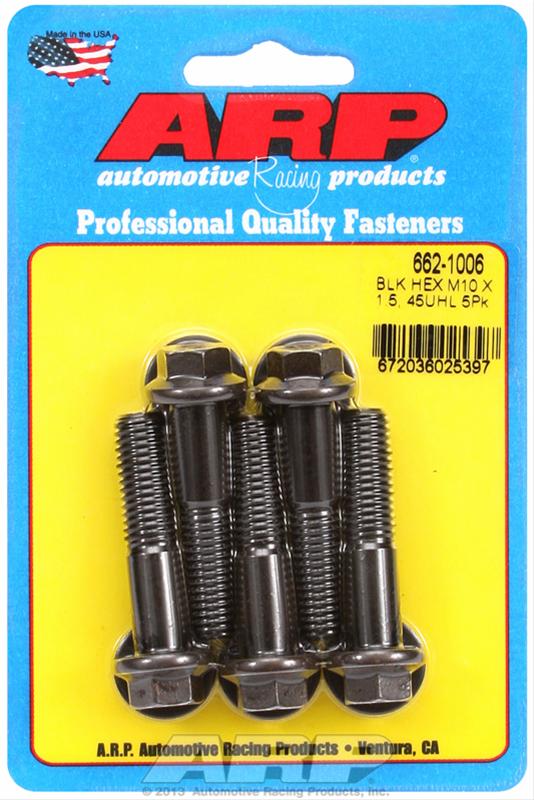 ARP M10 x 1.50 x 45 Hex Black Oxide Bolts (5/pkg) thumbnail 2