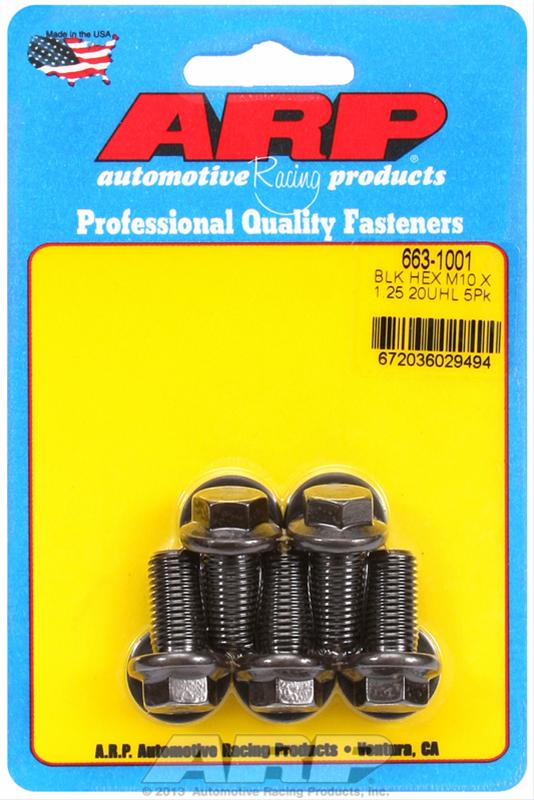 ARP M10 x 1.25 x 20 Hex Black Oxide Bolts (5/pkg) thumbnail 2