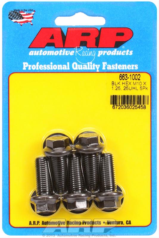 ARP M10 x 1.25 x 25 Hex Black Oxide Bolts thumbnail 2